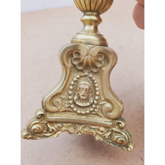 brass candlestick holder - vintage brass - candlestick - vintage home decor - - Picture 5 of 14